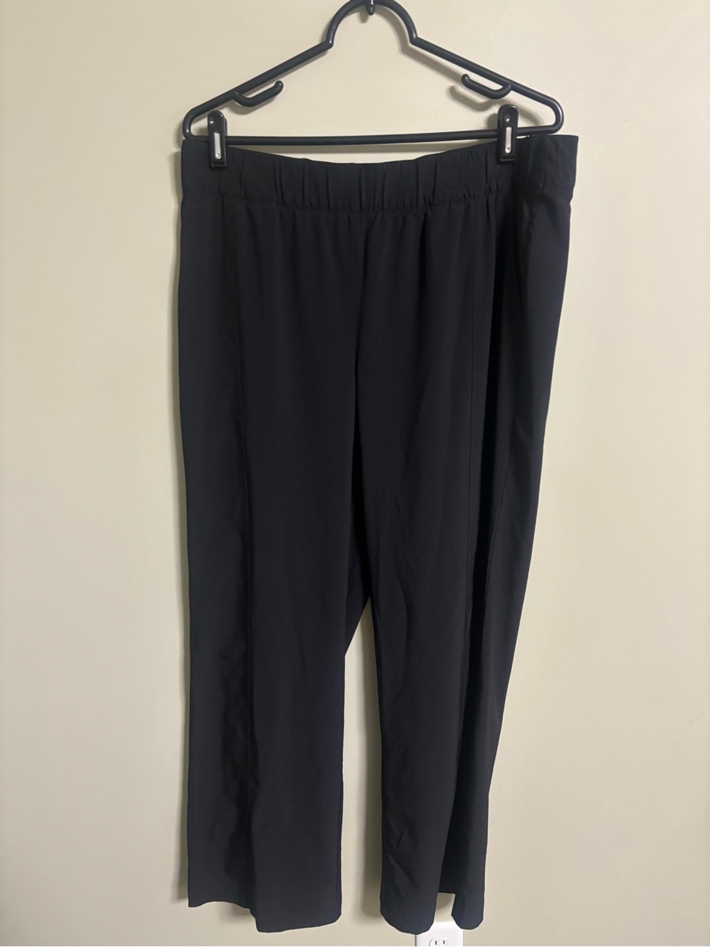 Talbots Pants Large Black Straight Leg Stretch Career Everyday Classic Pockets